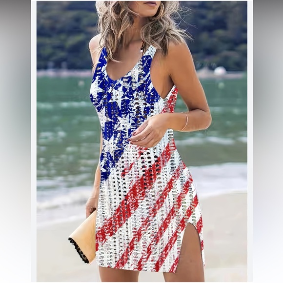 🇺🇸 Stars & Stripes American Flag Print Cover Up - Picture 6 of 6